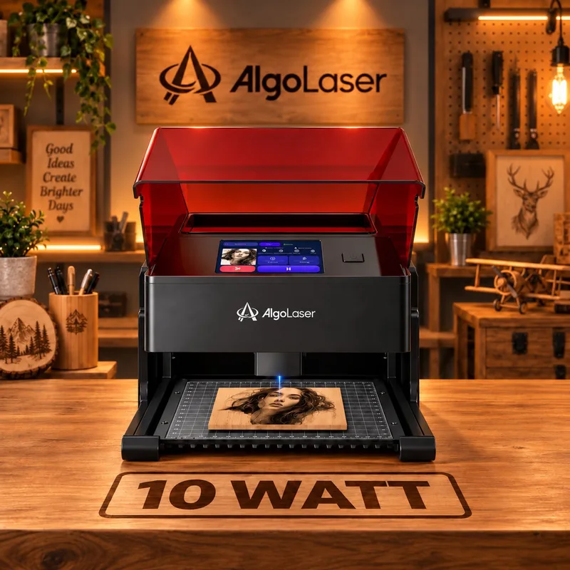 Laser Graveermachine 10W - 3.5 Inch Touchscreen - Zwart - Laser Cutter - Hout Acryl Laser Snijmachine - Ultra Dunne Laser van Algolaser – productfoto