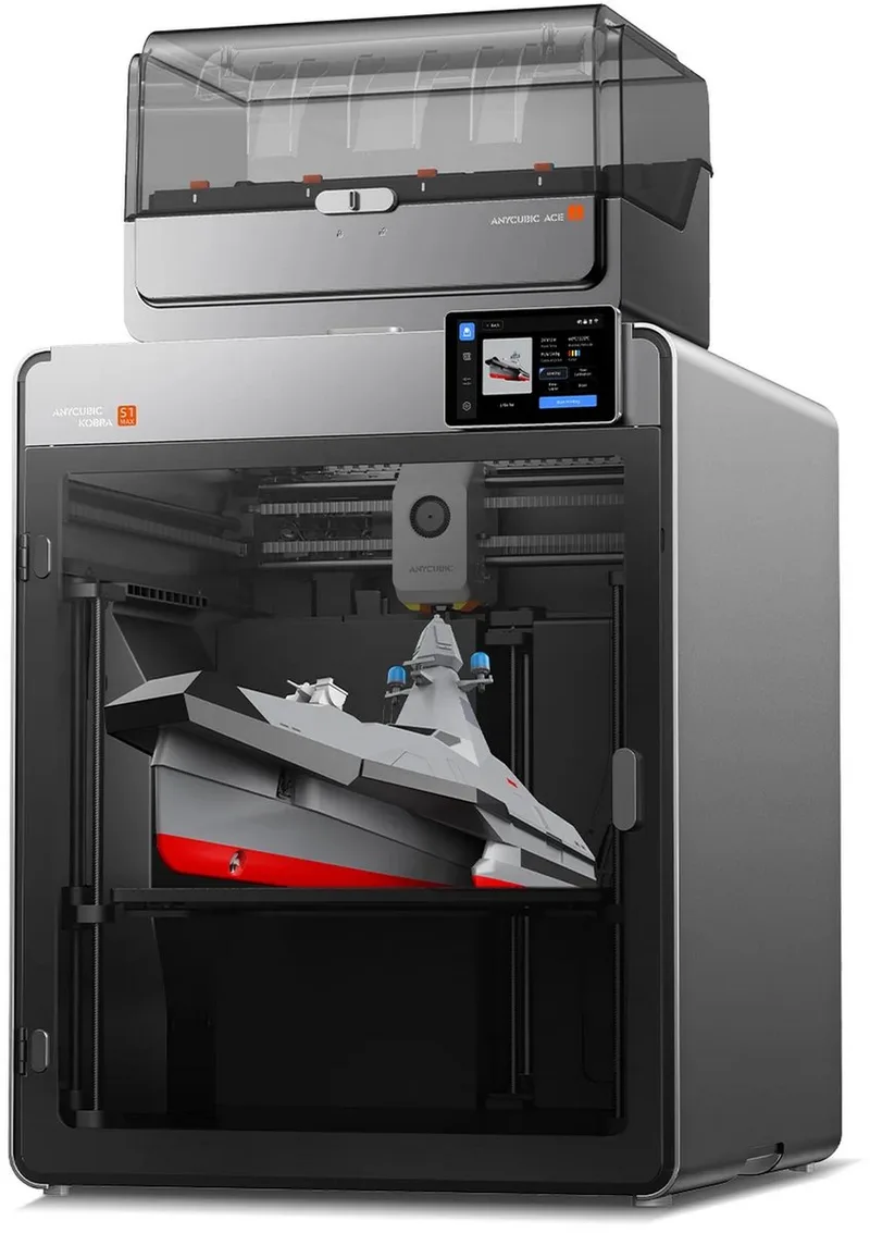 Kobra S1 Max Combo 3D Printer – 350x350x350mm CoreXY, 16-Kleuren Multicolor Printing, Verwarmde Kamer 65°C van Anycubic in Zwart – productfoto