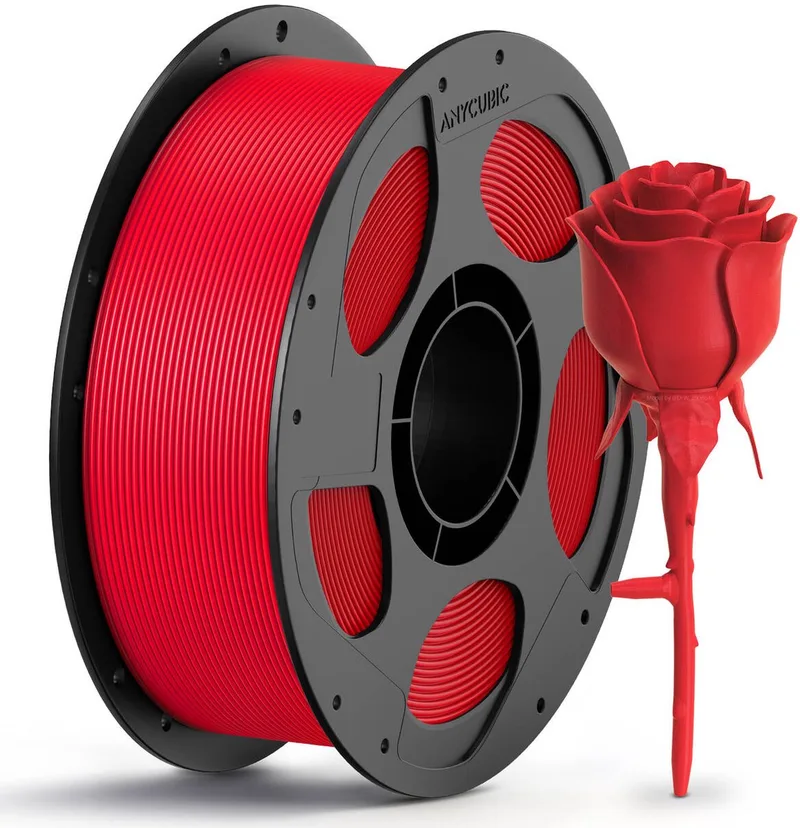 PETG Filament 1.75mm – 1KG met Spoel – Sterk, Slagvast & Waterbestendig – Hoge Printkwaliteit van Anycubic in Rood – productfoto