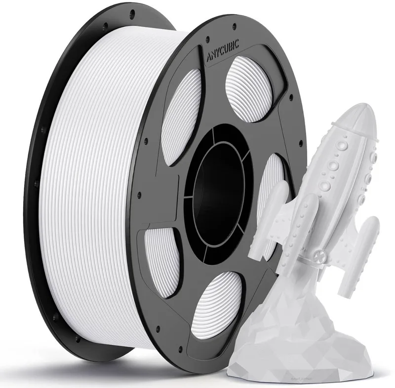 PETG Filament 1.75mm – 1KG met Spoel – Sterk, Waterbestendig & Hoge Printkwaliteit 3D Printer van Anycubic in Wit – productfoto