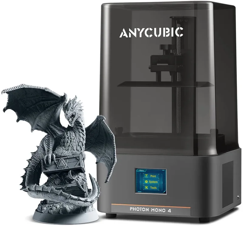 Photon Mono 4 3D Printer – 10K Precisie – Automatische Bed Leveling – Compact & Stil – Water-Washable Resin Compatibel – Ideaal voor Miniaturen & Sieraden – WiFi & App Bediening van Anycubic in Photon Mono 4 Ultra – productfoto