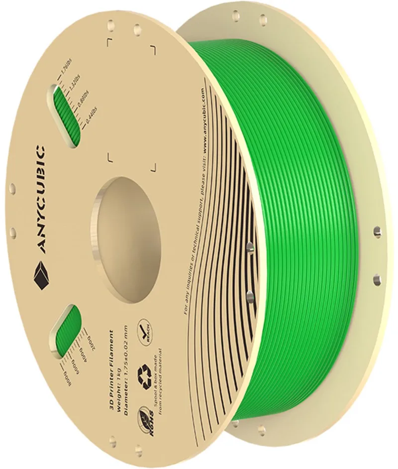 Pla-Filament 1 Kg Voor 3D-Printers, Groen, Gemakkelijk Te Printen van Anycubic in Transparant – productfoto