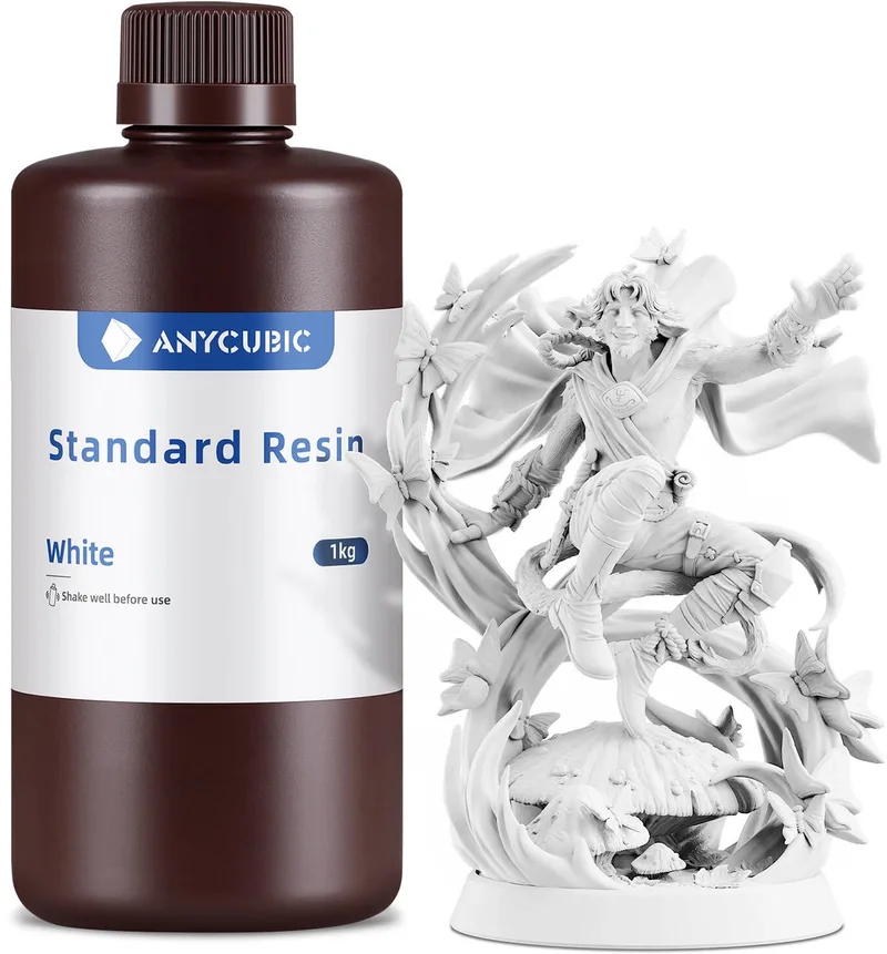 Standard Resin 1KG – UV Resin met Hoge Precisie voor LCD/DLP/SLA 3D Printers van Anycubic in Wit – productfoto