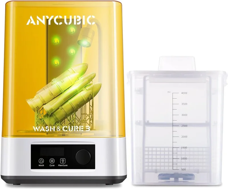 Wash & Cure 3 – 2-in-1 Resin Was- en Uithardingsstation – Automatische Reiniging & 360° Curing – Voor Resin 3D Prints – Compact, Stil & Veilig – Geschikt voor Water- en IPA-reiniging van Anycubic in Anycubic Wash & Cure 3 – productfoto
