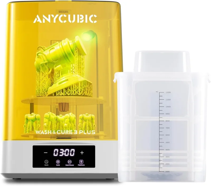 Wash & Cure 3 Plus – 2-in-1 Resin Was- en Uithardingsstation – Extra Groot Formaat – Automatische Reiniging & 360° Curing – Voor Resin 3D Prints – Veilig & Stil – Tijd- en Werkbesparend van Anycubic in Anycubic Wash & Cure 3 Plus – productfoto