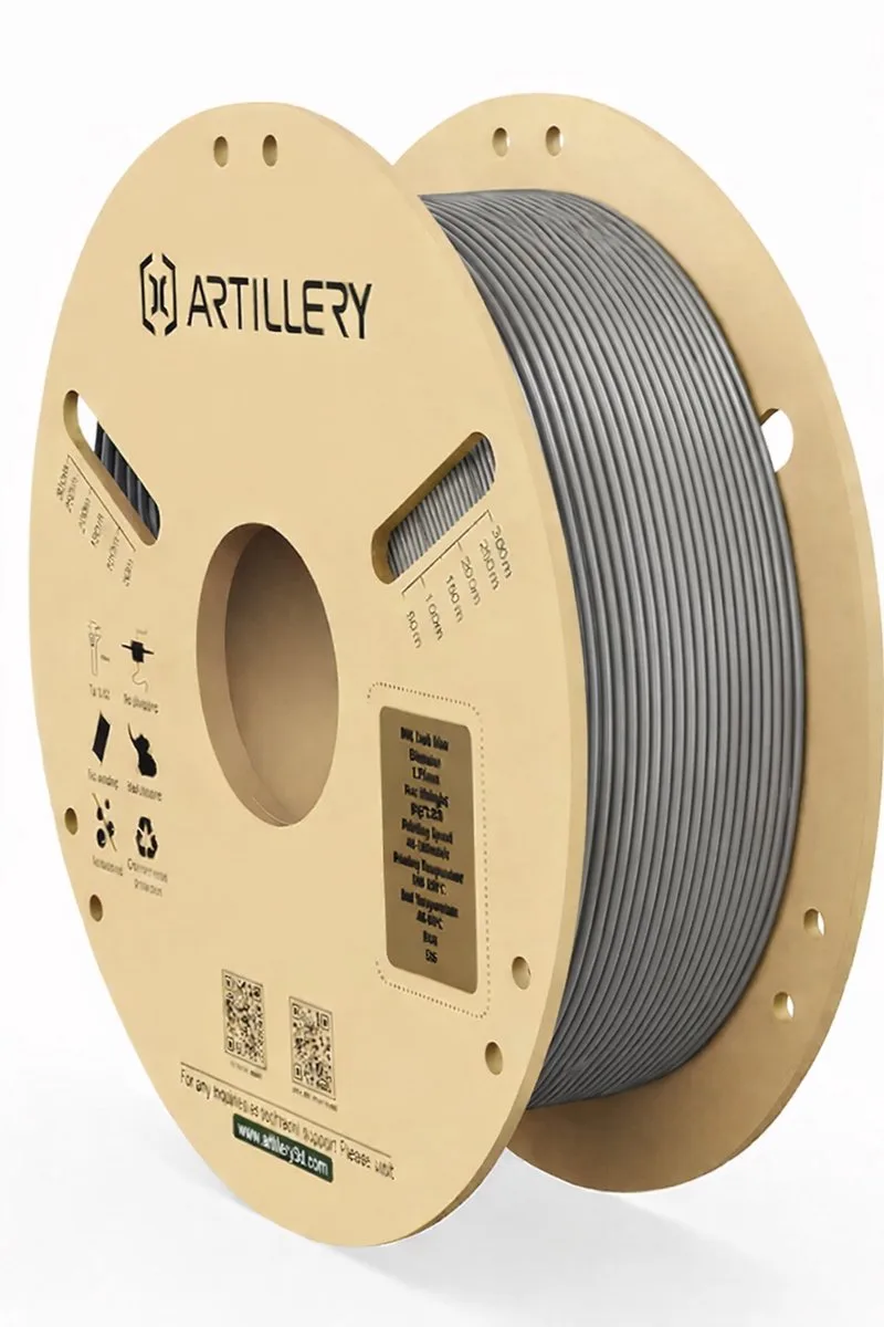 PLA Filament 1.75mm – Hoogwaardig 3D Printer Filament – Nauwkeurige Extrusie – Geschikt voor FDM 3D Printers van Artillery in Grijs – productfoto