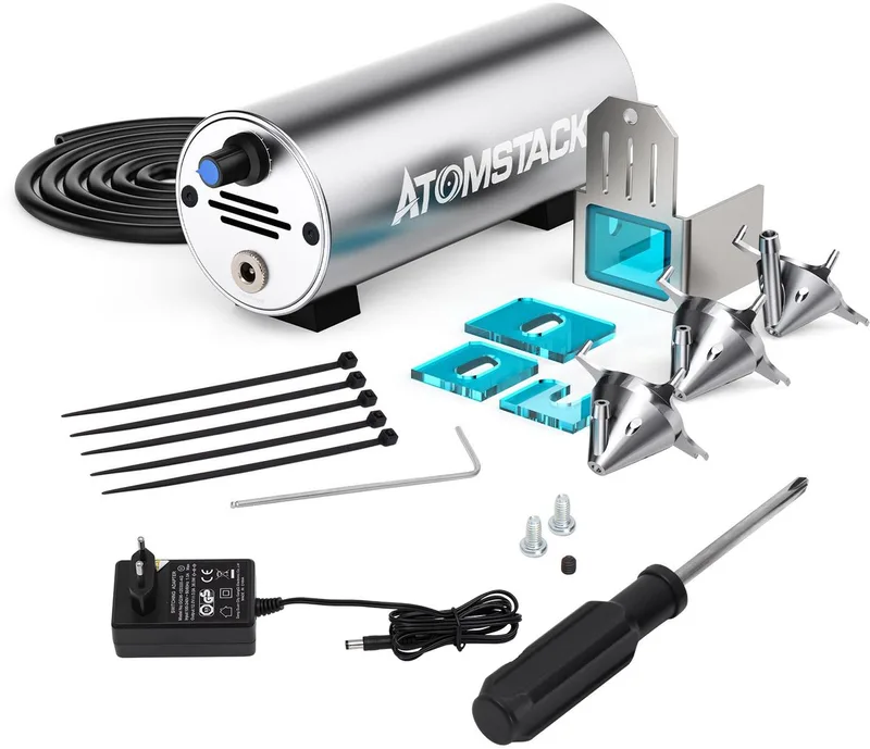 Air Assist Set - voor Lasergraveerder - Lasergraveermachine Accessoireset - 10-30 L/min Super Luchtstroom - voor Rook- en Stofverwijdering - Accessoires voor Laser Graveermachine van Atomstack – productfoto