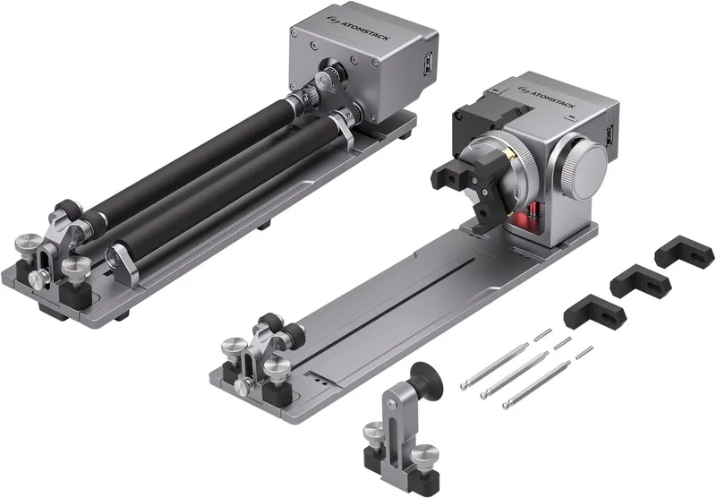 R8 Pro Roller - Laser Rotatieroller - Kaakspanset voor Cilindrische Voorwerpen Wijn Glas Vleermuis Ring - Lasergraveermachine Y-as Rotatiemodule - Accessoires voor Laser Graveermachine van Atomstack – productfoto