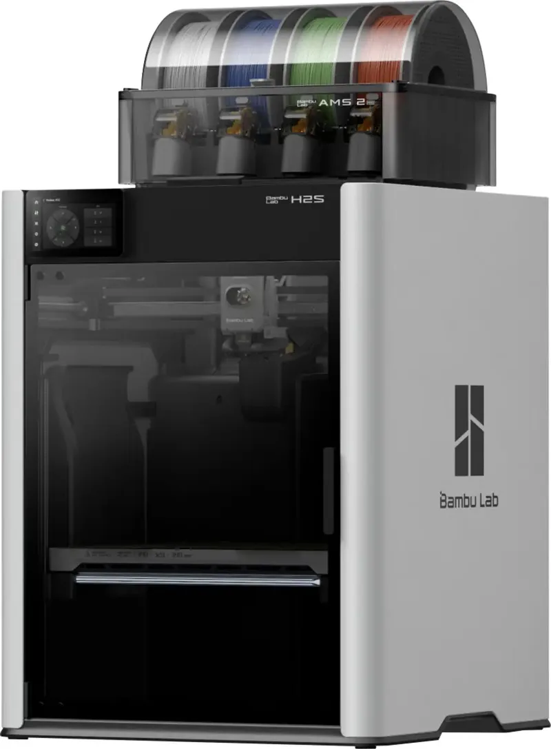 H2S Combo (AMS 2 Pro) 3D Drucker KI-Unterstützung, Kammerheizung, App-Anbindung, integrierte Kamera, beheizbares Druckbett, inkl. Materialsystem von Bambu Lab – Produktfoto