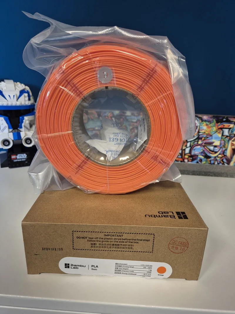 Matte PLA Filament 1.75 mm – Mandarijnoranje 1 kg – Refill van Bambu Lab in Oranje – productfoto