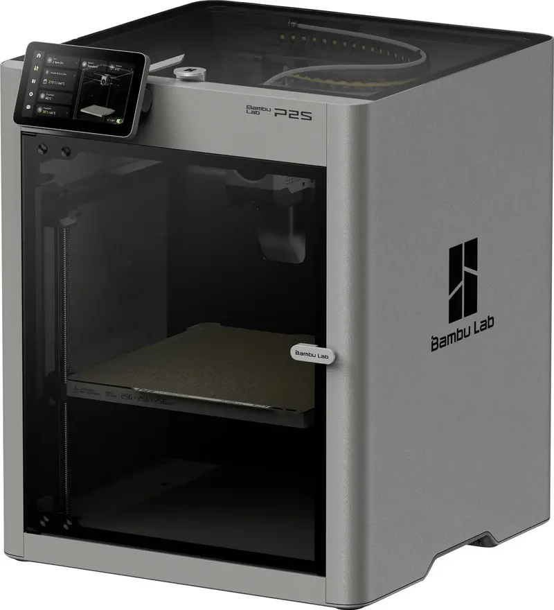 P2S 3D Drucker beheizbares Druckbett, integrierte Kamera, LED-Beleuchtung, App-Anbindung, 12,7 cm Farb-Touchscreen, KI-Unterstützung von Bambu Lab – Produktfoto