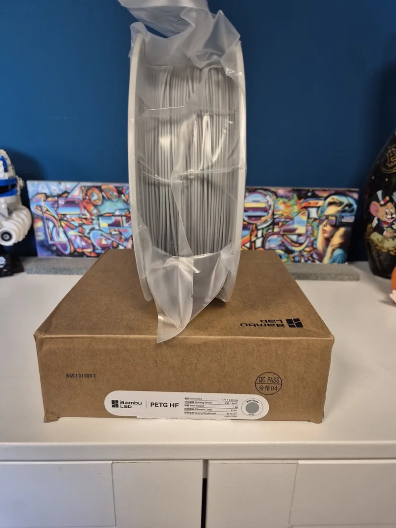 PETG HF Filament – Grijs – 1 kg – 1.75 mm – Met spoel – High Flow fra Bambu Lab, Grijs hf – produktbillede