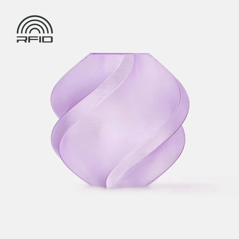 PETG Translucent Filament 1.75 mm – Duurzaam & Minimale Kromtrekking van Bambu Lab in Doorschijnend Lichtpaars – productfoto
