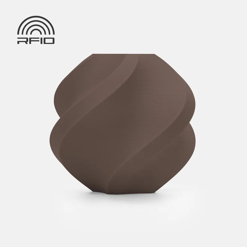 PLA Matte 1.75mm Filament – 1kg – donker chocola (dark chocolate ) - zonder spoel van Bambu Lab in Donkerbruin, Matte – productfoto