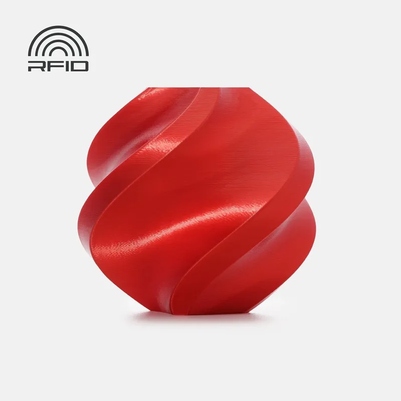PLA+ Silk 1kg – 1.75mm – Filament mét Spoel (Zijdeglans Rood) van Bambu Lab in Candy Red – productfoto