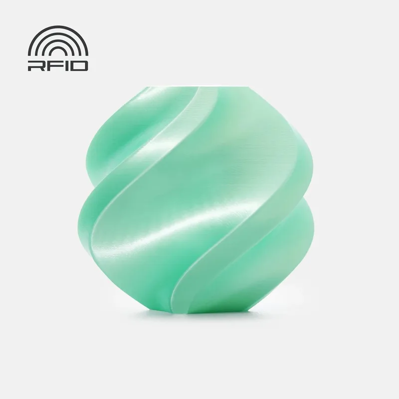 PLA Silk+ Mint (Met Spoel, RFID) | 1.75 mm Filament | Zijdezachte Glans & Premium Kwaliteit van Bambu Lab in Mintgroen – productfoto