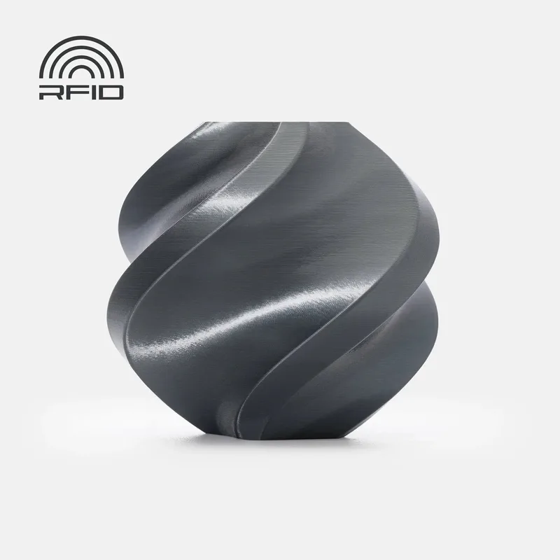 PLA Silk+ - (Titaangrijs) - 3D Printer Filament - 1.75mm - 1kg - Premium Zijdeglans Refill van Bambu Lab in Titan gray – productfoto