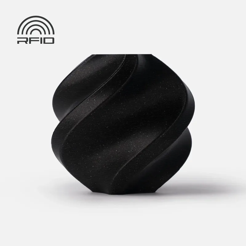 PLA Sparkle - Sparkle Onyx Black (Zwart) - 1.75mm - 1kg - met spoel van Bambu Lab in Zwart – productfoto