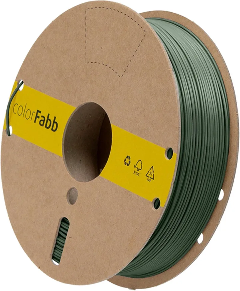 Lw-pla-ht Olijfgroen 3D-printerfilament - 1,75 mm - 750 g - Lichtgewicht materiaal - Ideaal voor RC-vliegtuigen - Matte afwerking by colorFabb in Green – product photo
