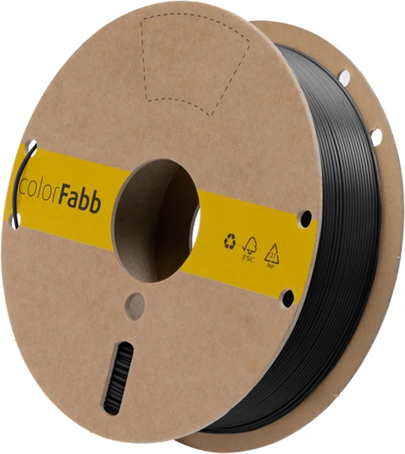 Petg Half Mat 3D-printerfilament - 1,75 mm - 750 g - Minder glanzend oppervlak - Gemakkelijk te printen - Hoge taaiheid by colorFabb in Black – product photo
