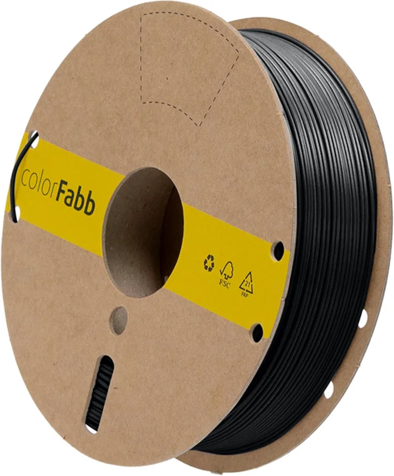 Pla-hp 3D-printerfilament - 1,75 mm - 2200 g - 134°C HDT na het printen - Geen nabewerking nodig - 100% biobased materiaal van colorFabb in Zwart – productfoto