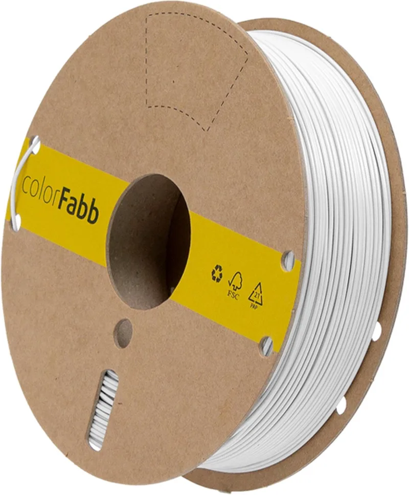 PLA-PHA Standaard 3D-printerfilament - 2,85 mm - 750 g - 100% biobased materiaal - Minder broos dan PLA - Verkrijgbaar in meerdere kleuren van colorFabb in Wit – productfoto