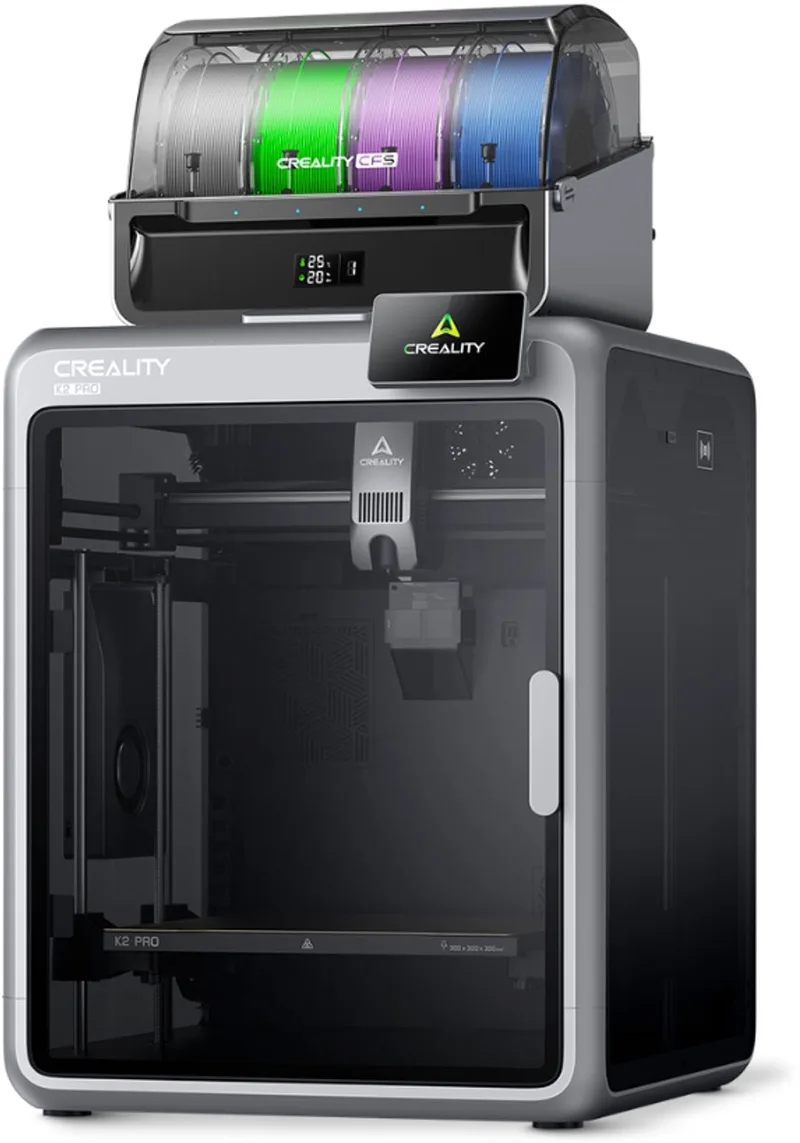 3D Printer met CFS Filamentverdeler – Multicolour Print met CFS – 600 mm/s Topsnelheid – Dual AI-Camera – Automatische Leveling – WiFi & App – 350 × 350 × 350 mm – Direct Printklaar van Creality in K2 Pro Combo – productfoto