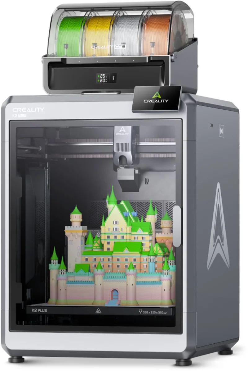 3D Printer met CFS Filamentverdeler – Multicolour Print met CFS – 600 mm/s Topsnelheid – Dual AI-Camera – Automatische Leveling – WiFi & App – 350 × 350 × 350 mm – Direct Printklaar van Creality in K2 Plus Combo – productfoto 1 van 2