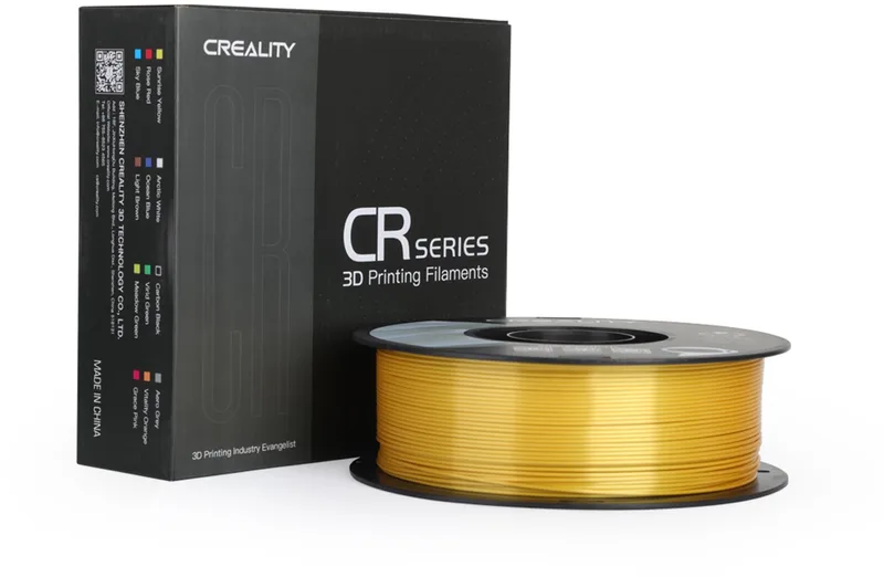 CR Silk PLA Filament - 1,75 mm - 1 kg - 3D Printer Filament - glanzend en glad, hoogglans zijde-PLA, maatnauwkeurigheid - filament 3d printer -Voor de meeste 3D-printers Creality Ender K1, K1C, K2 Plus de Creality en Or – photo produit