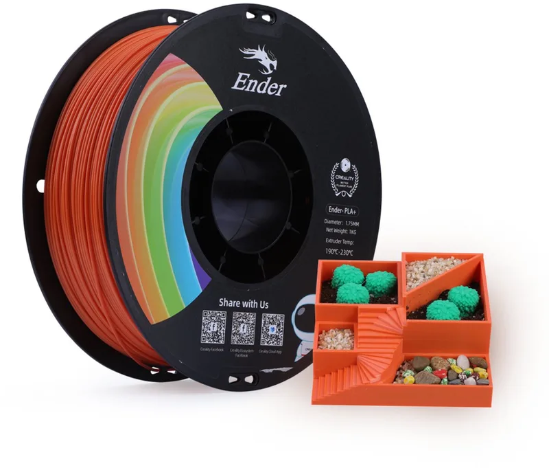 Ender PLA+ 3D Filament 1,75mm 1kg by Creality in Orange – product photo