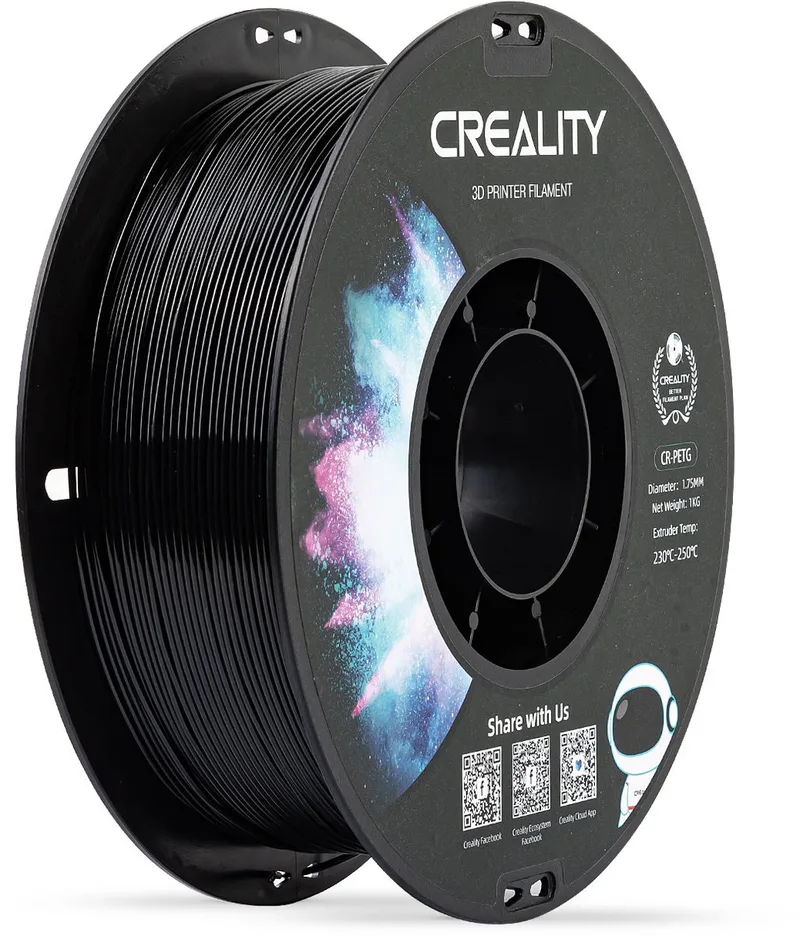Filament Cr-Petg Voor 3D-Printer 1Kg Zwart Voor Het Maken Van 3D-Modellen von Creality in Transparent – Produktfoto