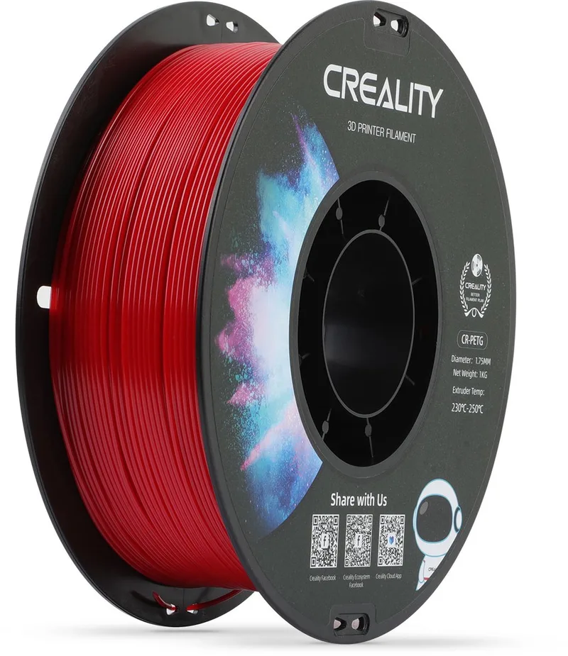 Filament Cr-Petg Voor 3D-Printer Rood 1,75Mm 1Kg Hoog van Creality in Transparant – productfoto
