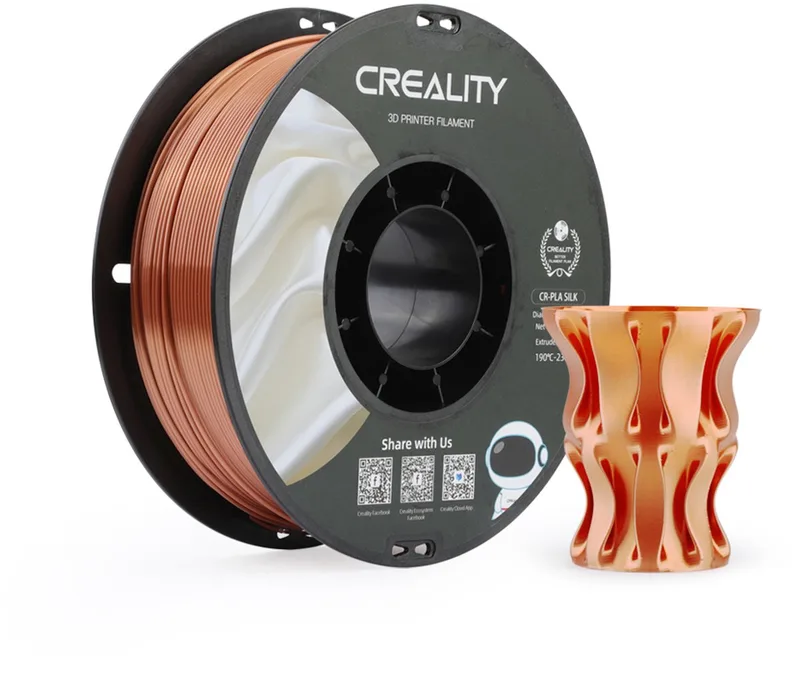 Filament Cr-Silk Pla Voor 3D Printer Koper 1,75Mm Hoge Kwaliteit van Creality in Transparant – productfoto