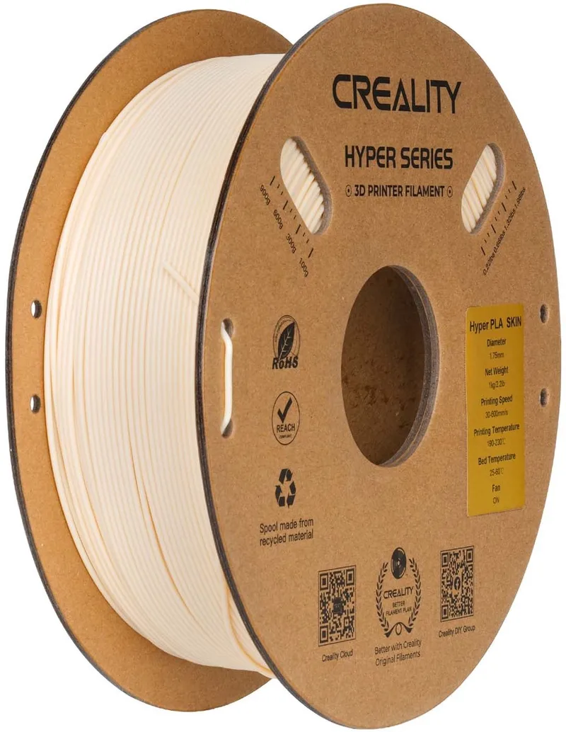 Filament Hyper Pla Voor 3D-Printen Beige Beste Hechting Aan van Creality in Transparant – productfoto