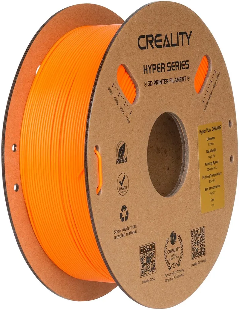 Filament Hyper Pla Voor 3D-Printer Oranje Hoge Kwaliteit van Creality in Transparant – productfoto