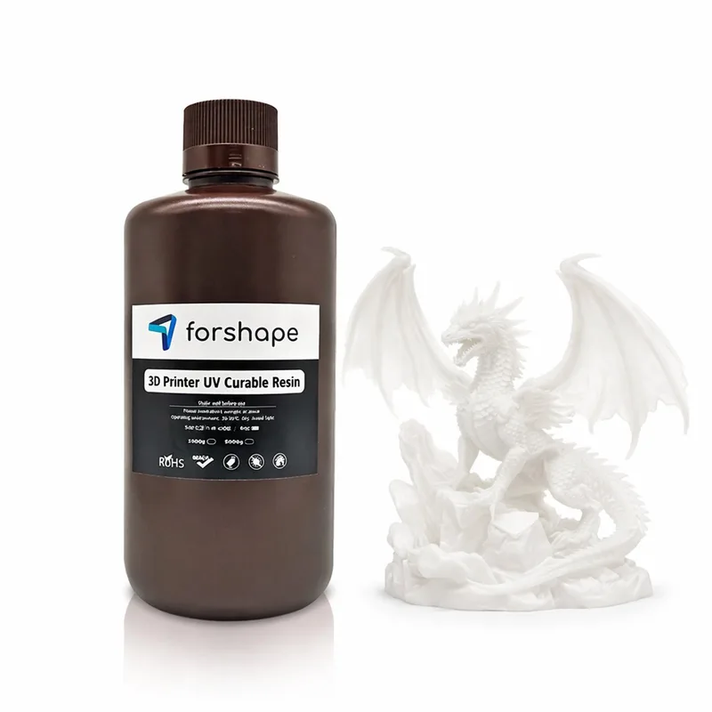 Forshape 3D Printer UV Resin 1kg – Hars voor LCD/DLP/SLA Resinprinters van Creality in Wit – productfoto