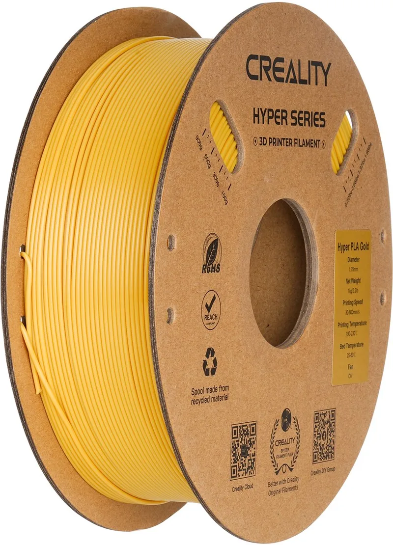 Hyper PLA 3D-Printer Filament - 1,75mm 1kg - Hoge Printsnelheid - Consistente Printkwaliteit - Gebruiksvriendelijk Materiaal - Geschikt voor FDM 3D-Printers - Goud by Creality in Gold – product photo