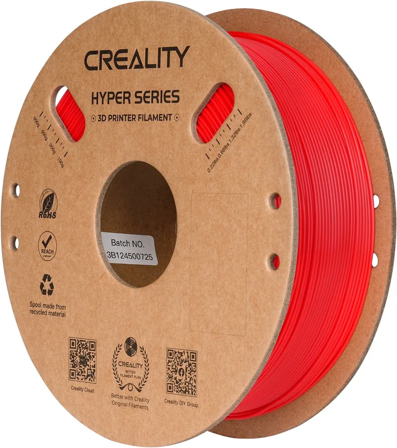 HYPER PLA FILAMENT - 1.75 MM - 1 KG by Creality in Red – product photo