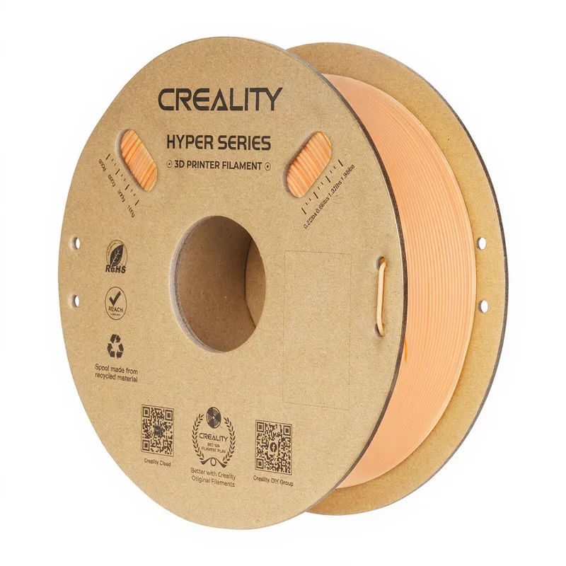 Hyper PLA-filament perzikpoeder 1 kg, hoge snelheid 30-600 mm/s, maatnauwkeurigheid +/-0,02 mm, compatibel met de meeste FDM-3D-printers, spoel van 1 kg (2,2 lb) fra Creality – produktbillede
