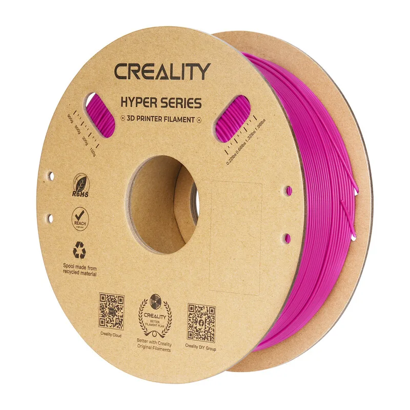 Hyper PLA Paars 1 kg, Hoge snelheid 30-600 mm/s, Dimensie nauwkeurigheid +/-0,02 mm, Compatibel met de meeste FDM 3D-printers, 1 kg (2,2 lbs) spoel by Creality – product photo