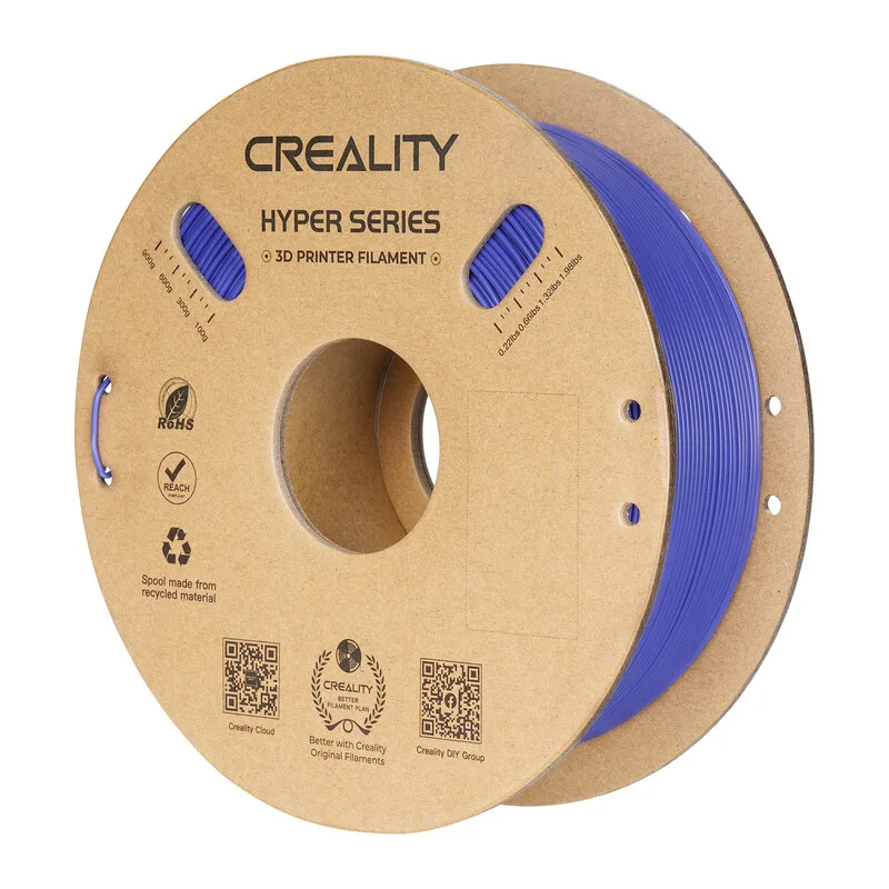 Hyper PLA Perry Blue 1 kg, hogesnelheid 30-600 mm/s, dimensionele nauwkeurigheid +/-0,02 mm, compatibel met de meeste FDM 3D-printers, 1 kg (2,2 lbs) spoel fra Creality – produktbillede