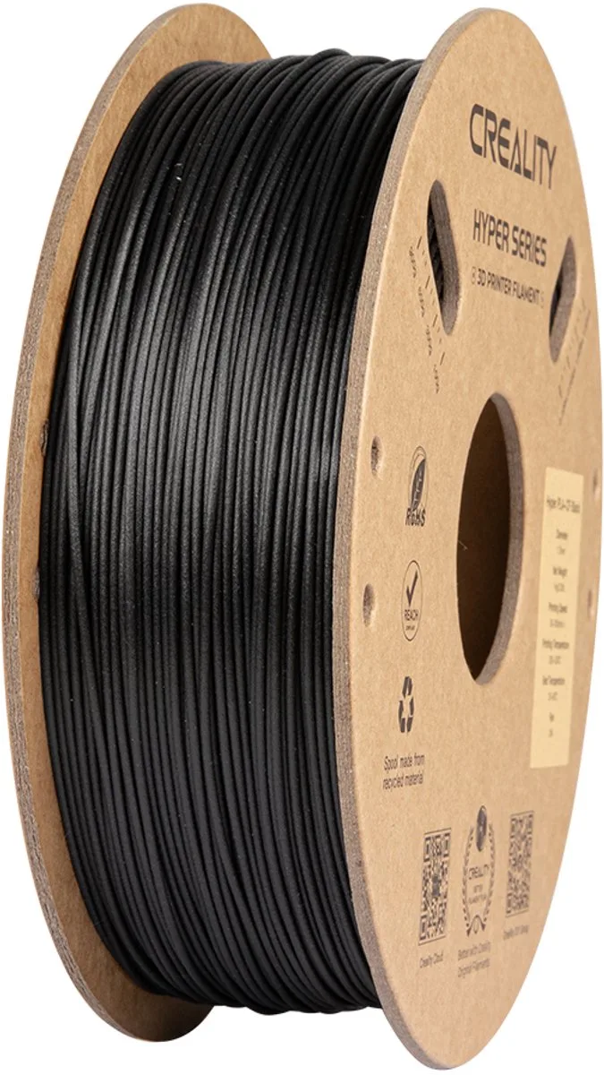 HYPER Series PLA-CF 3D filament 1,75mm 1kg van Creality in Zwart – productfoto