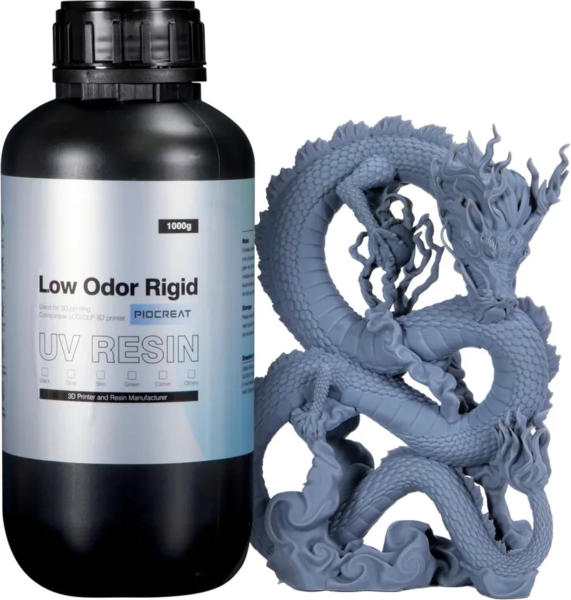 PioCreat UV Resin 1KG – Low Odor Rigid Resin – 3D Printer Hars – Grey Resin – LCD/DLP 3D Printer – Hoge Detailweergave – Snelle Levering van Creality in Grijs – productfoto