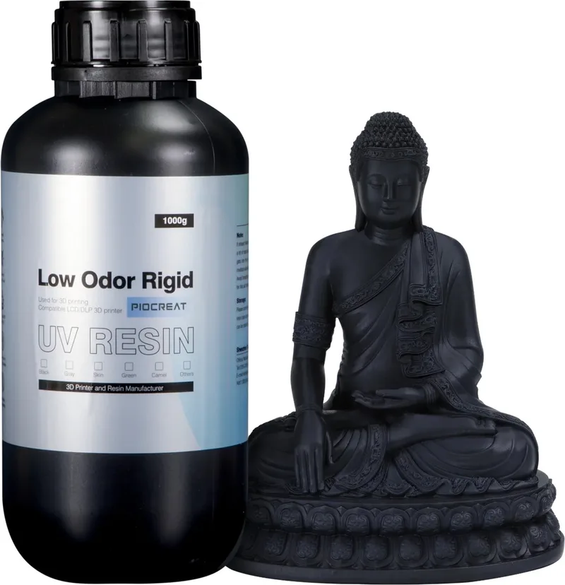 PioCreat UV Resin Zwart 1KG – Low Odor Rigid Resin – 3D Printer Hars – Black Resin – LCD/DLP 3D Printer – Hoge Detailweergave – Snelle Levering van Creality – productfoto