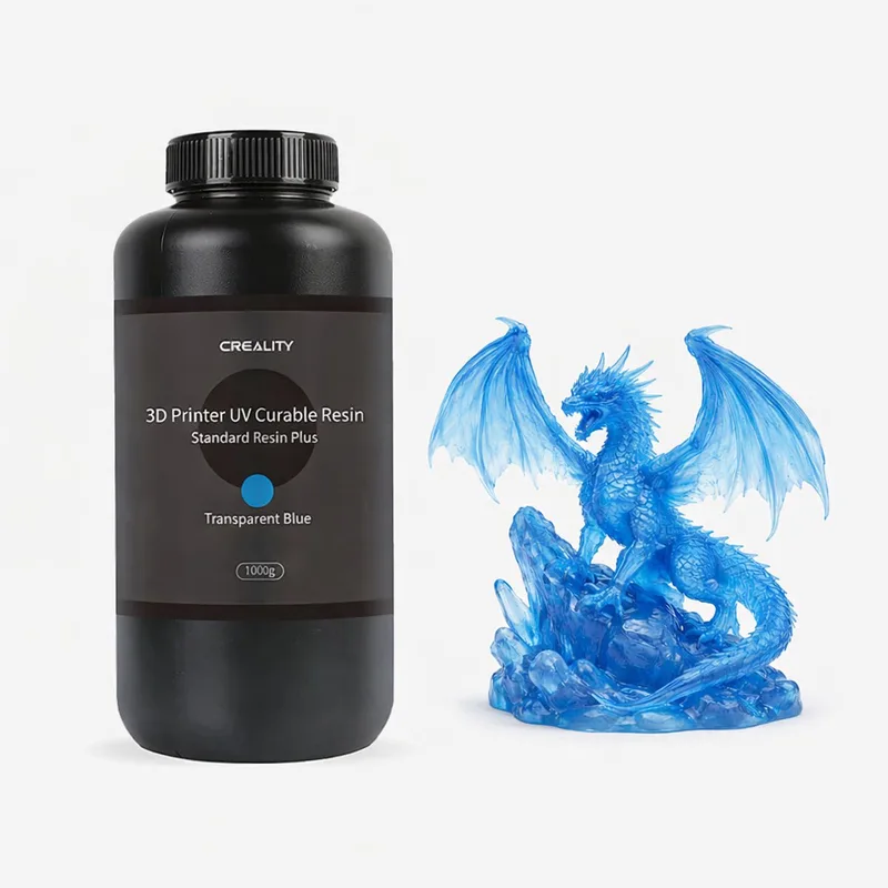 Resin Creality UV Resin 1kg – 3D Printer Hars voor LCD/DLP/SLA Printers van Creality in Transparant Blauw – productfoto