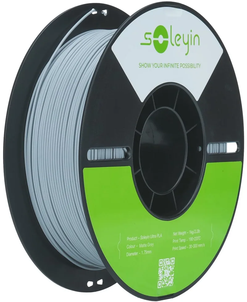 Soleyin Ultra PLA filament - 3D Printer Filament - 1,75 mm 1 kg - 3D-print verbruiksmateriaal - mat van Creality in Grijs – productfoto