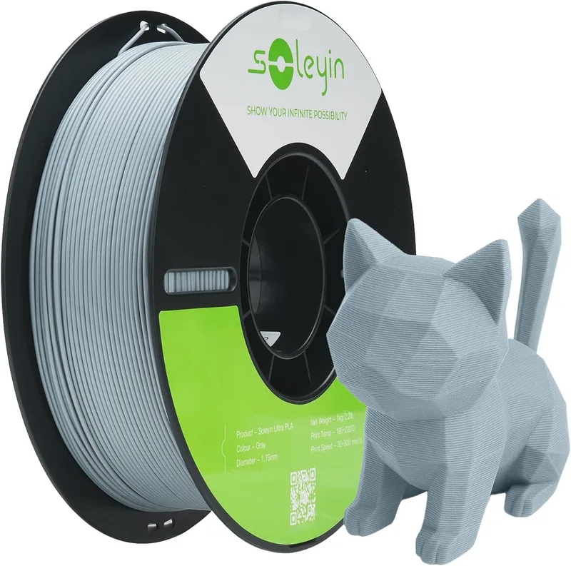 Ultra PLA Filament - 1,75 mm - 1 kg - Hoge Snelheid 30-300 mm/s - Environmentally Friendly - Voor de meeste 3D-printers Creality Ender K1, K1C, K2 Plus - 3D Printing Consumables - Strawberry Cream Red van Creality in Grijs – productfoto