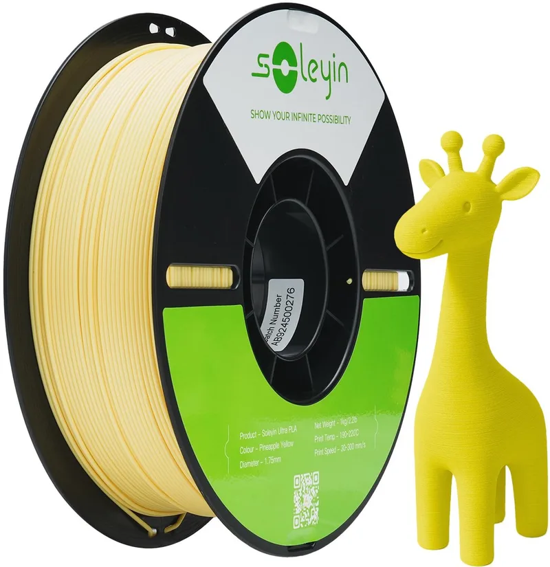 Ultra PLA Filament - Geel - 1,75 mm - 1 kg - Hoge Snelheid 30-300 mm/s - Milieuvriendelijk - Voor de meeste 3D-printers Creality Ender K1, K1C, K2 Plus - 3D-printverbruiksartikelen - Pineapple - 3D Printer Filament van Creality in Geel – productfoto