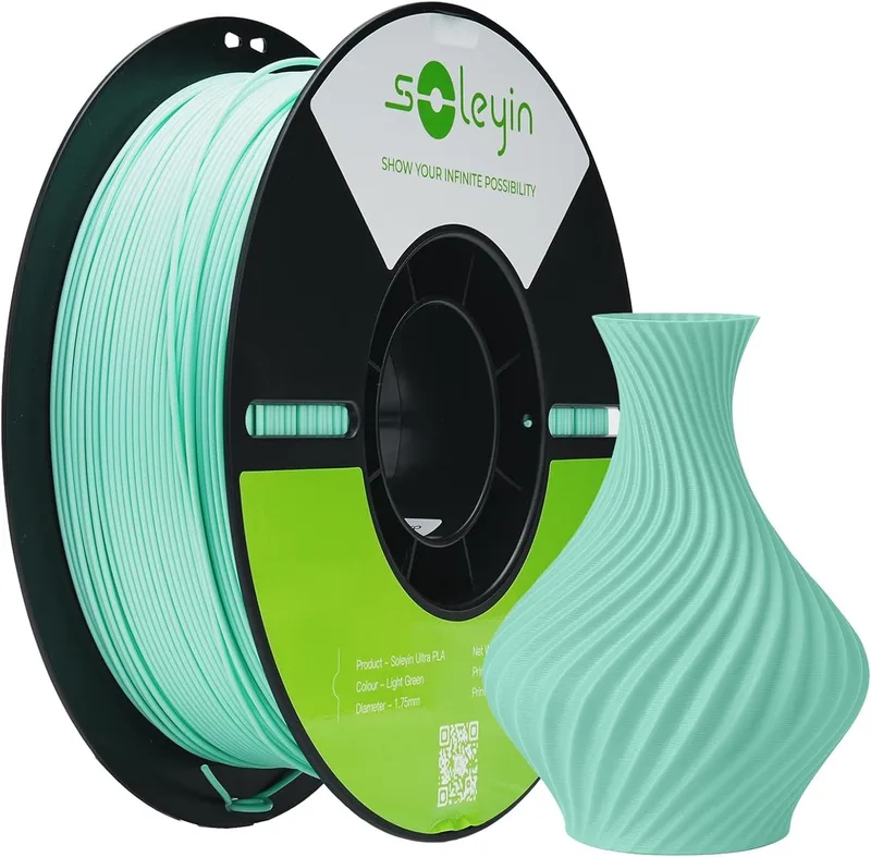 Ultra PLA Filament - Lichtgroen - 1,75 mm - 1 kg - High Speed 30-300 mm/s - Milieuvriendelijk - Voor de meeste 3D-printers Creality Ender K1, K1C, K2 Plus - 3D-printverbruiksartikelen - 3D Printer Filament van Creality in Lichtgroen – productfoto