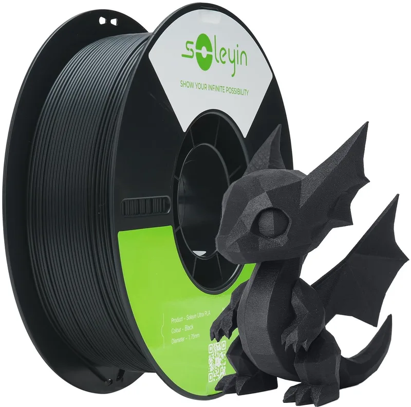 Ultra PLA Filament - zwart - 1,75 mm - 1 kg - High Speed 30-300 mm/s - Milieuvriendelijk - Voor de meeste 3D-printers Creality Ender K1, K1C, K2 Plus - 3D-printverbruiksartikelen - 3D Printer Filament van Creality in Zwart – productfoto